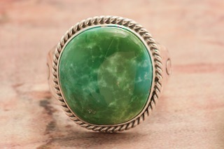 Genuine Battle Mountain Turquoise Sterling Silver Native American Ring